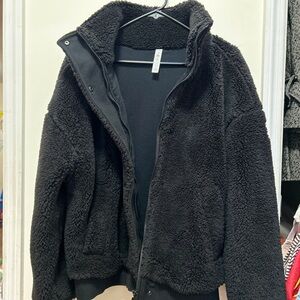 Alo Yoga Teddy Fleece Sherpa Jacket Oversized Black Womens Medium